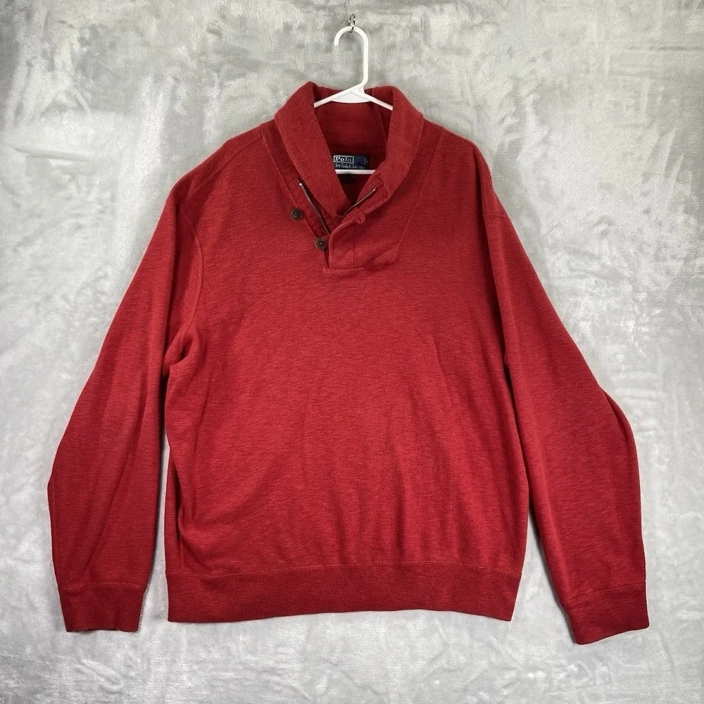 Polo Ralph Lauren Sweater Mens XXL Shawl Collar 1/4 Zip Pullover Casual Preppy
